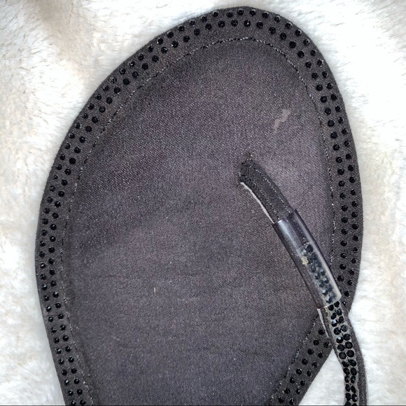 Black Strappy Rhinestone Sandals - Picture 4 of 4